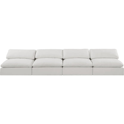 Comfy Cream Linen Textured Fabric Modular Sofa