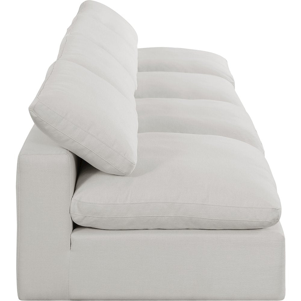 Comfy Cream Linen Textured Fabric Modular Sofa