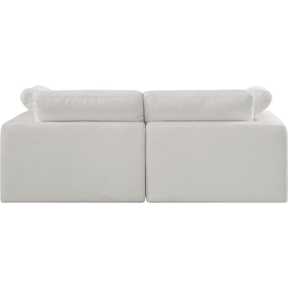 Comfy Cream Linen Textured Fabric Modular Sofa