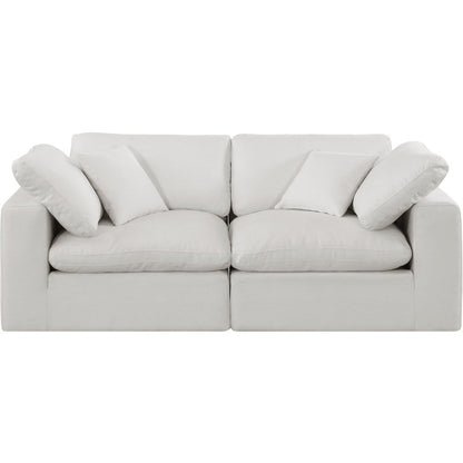 Comfy Cream Linen Textured Fabric Modular Sofa