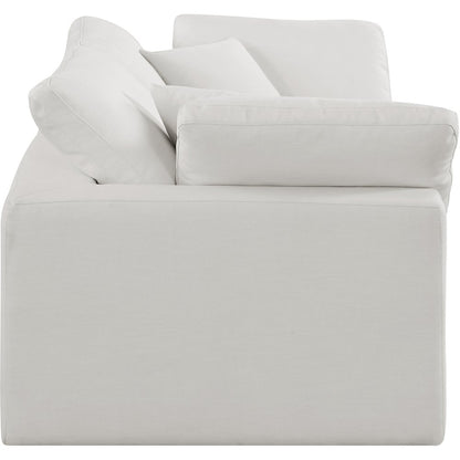 Comfy Cream Linen Textured Fabric Modular Sofa