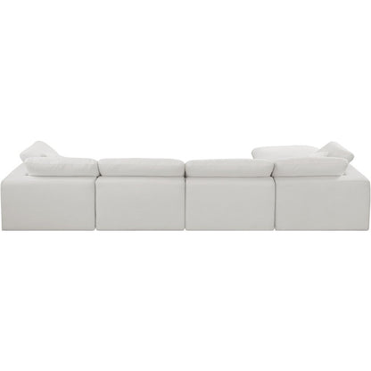 Comfy Cream Linen Textured Fabric Modular Sectional