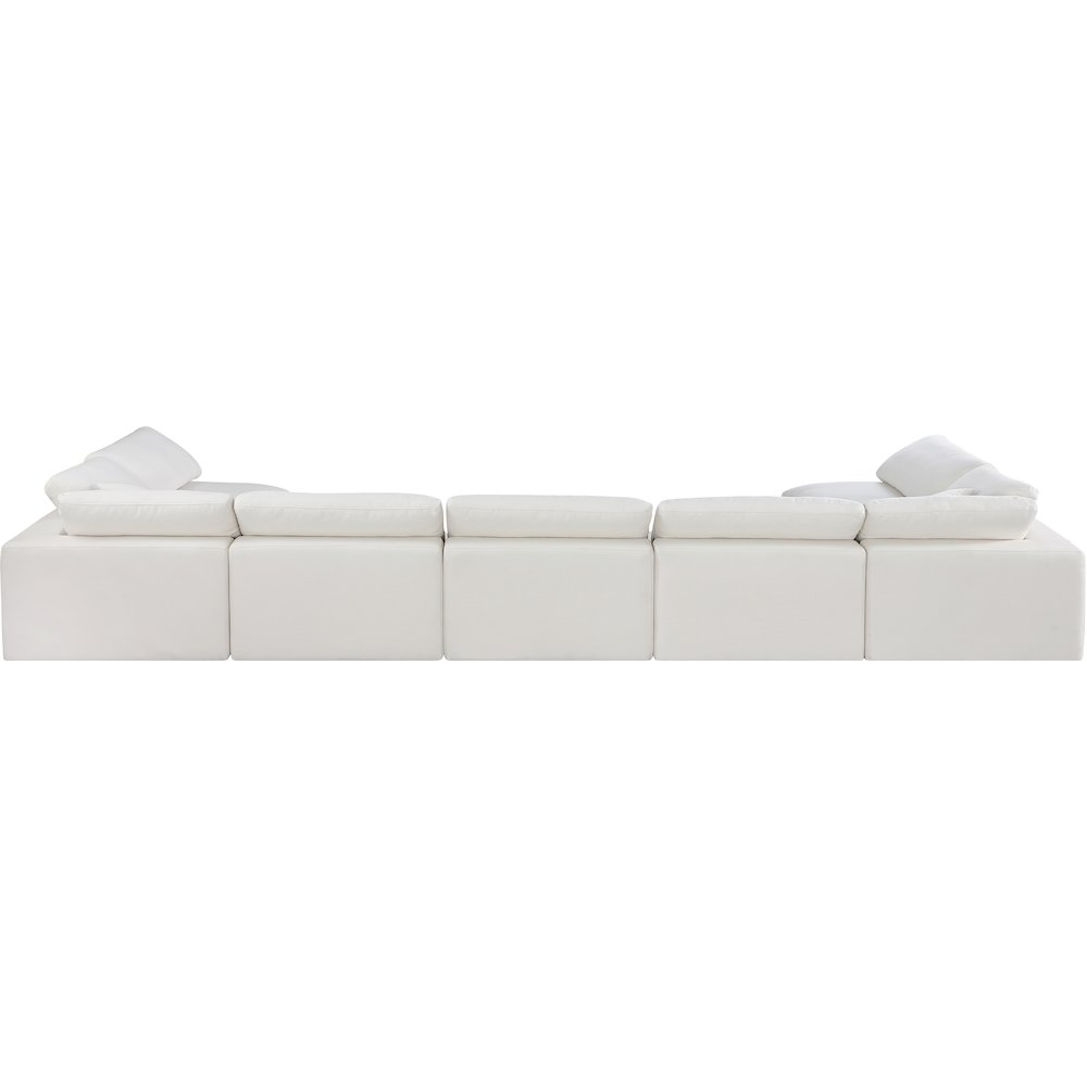 Comfy Cream Linen Textured Fabric Modular Sectional