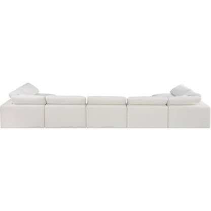 Comfy Cream Linen Textured Fabric Modular Sectional