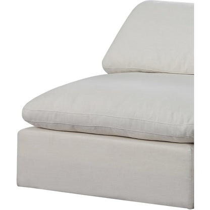 Comfy Cream Linen Textured Fabric Modular Sectional