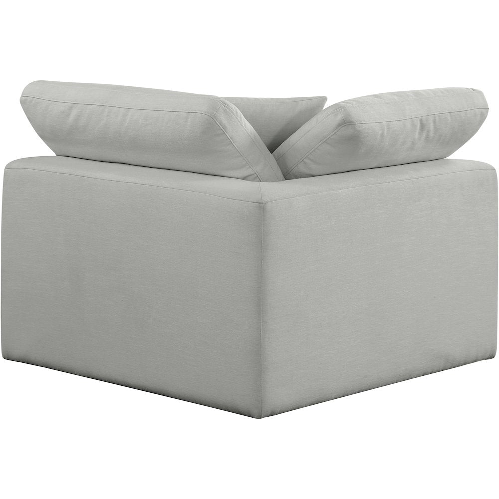 Comfy Grey Linen Textured Fabric Modular Corner Chair