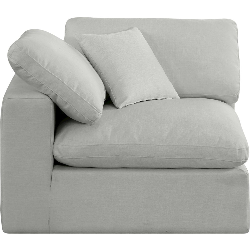 Comfy Grey Linen Textured Fabric Modular Corner Chair