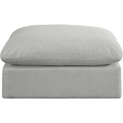 Comfy Grey Linen Textured Fabric Modular Ottoman