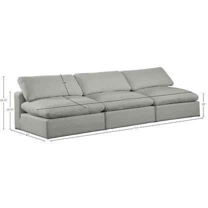 Comfy Grey Linen Textured Fabric Modular Sofa