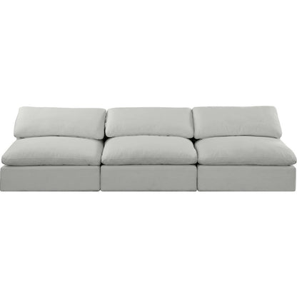 Comfy Grey Linen Textured Fabric Modular Sofa