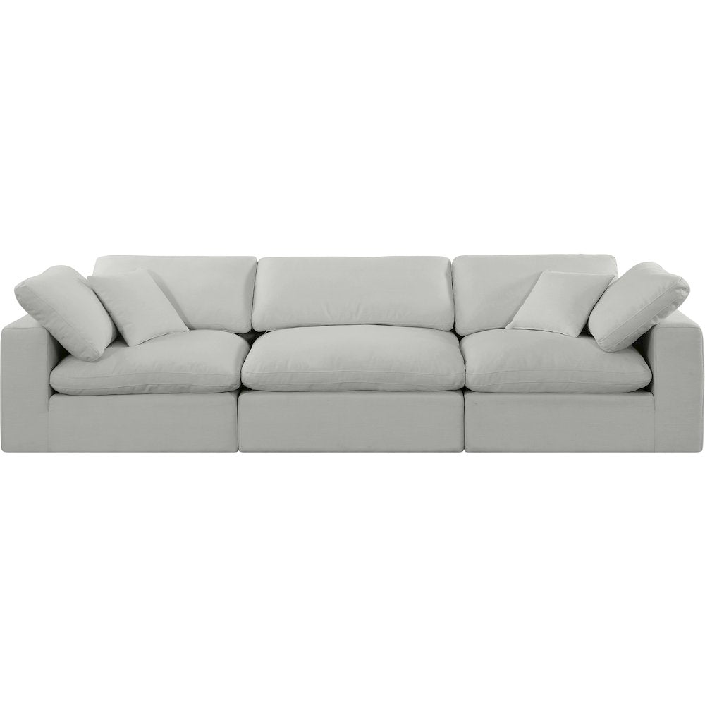 Comfy Grey Linen Textured Fabric Modular Sofa