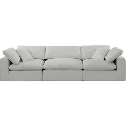 Comfy Grey Linen Textured Fabric Modular Sofa