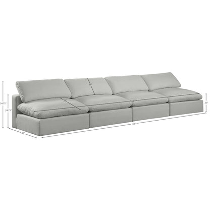 Comfy Grey Linen Textured Fabric Modular Sofa