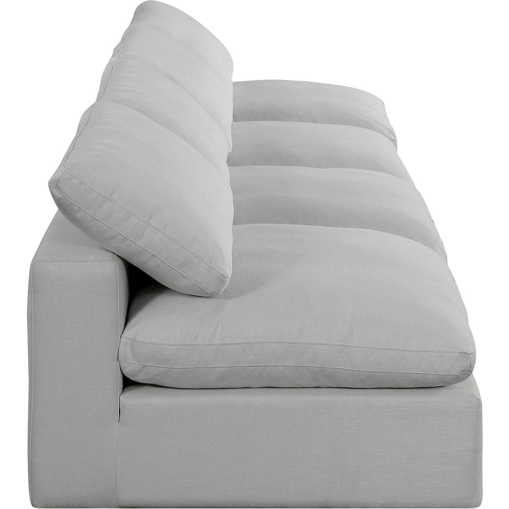 Comfy Grey Linen Textured Fabric Modular Sofa
