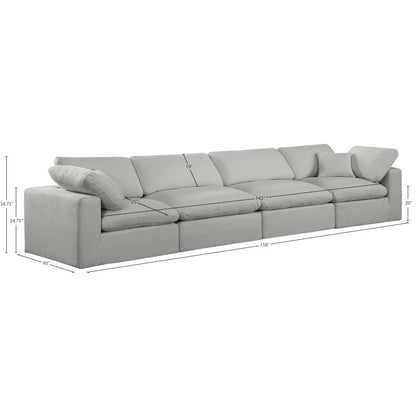 Comfy Grey Linen Textured Fabric Modular Sofa