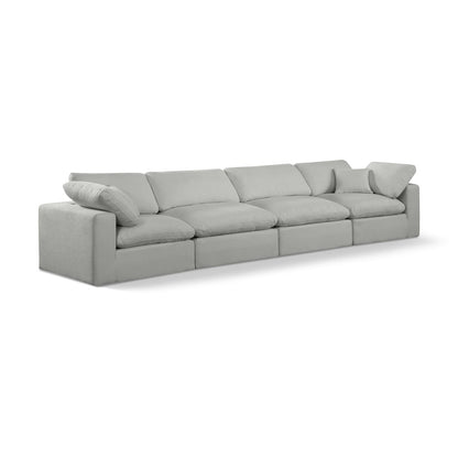 Comfy Grey Linen Textured Fabric Modular Sofa
