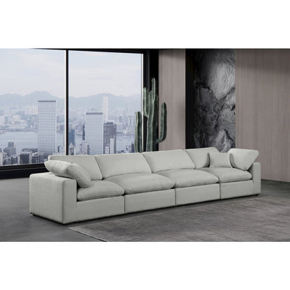 Comfy Grey Linen Textured Fabric Modular Sofa