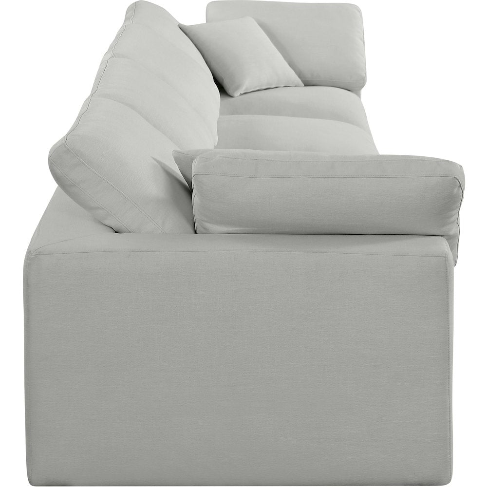 Comfy Grey Linen Textured Fabric Modular Sofa