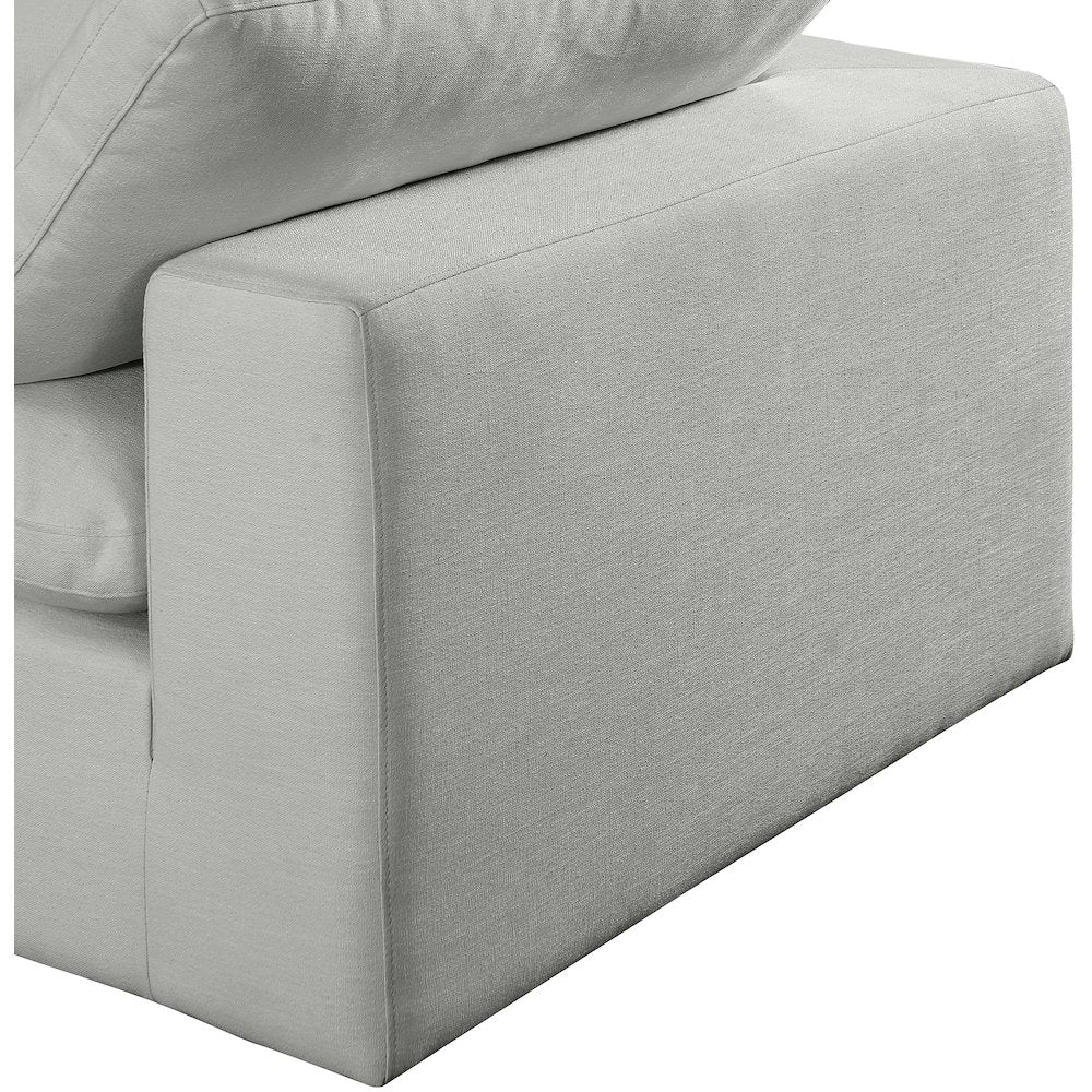 Comfy Grey Linen Textured Fabric Modular Sofa