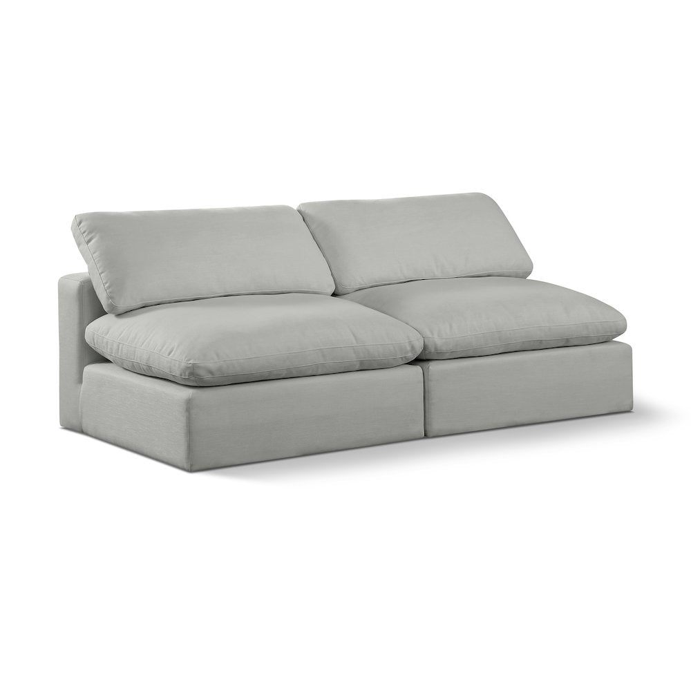 Comfy Grey Linen Textured Fabric Modular Sofa