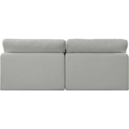 Comfy Grey Linen Textured Fabric Modular Sofa