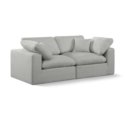 Comfy Grey Linen Textured Fabric Modular Sofa