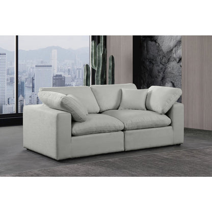 Comfy Grey Linen Textured Fabric Modular Sofa