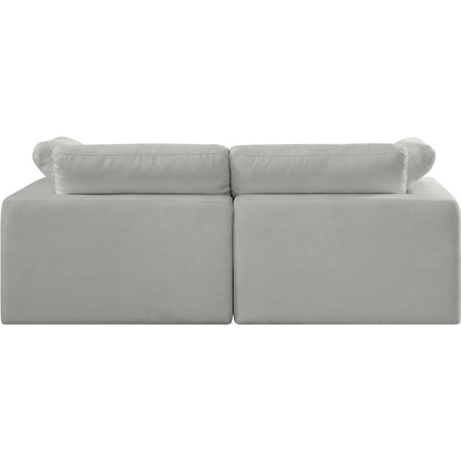 Comfy Grey Linen Textured Fabric Modular Sofa