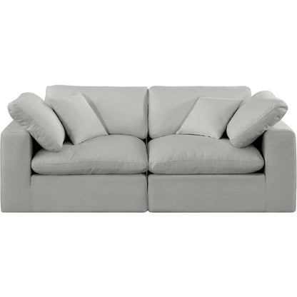 Comfy Grey Linen Textured Fabric Modular Sofa