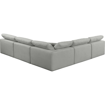 Comfy Grey Linen Textured Fabric Modular Sectional