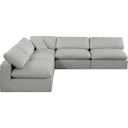 Comfy Grey Linen Textured Fabric Modular Sectional