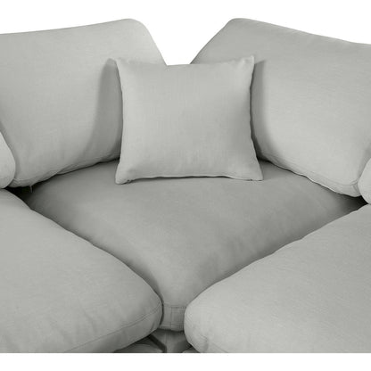 Comfy Grey Linen Textured Fabric Modular Sectional