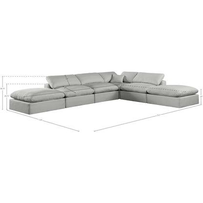 Comfy Grey Linen Textured Fabric Modular Sectional
