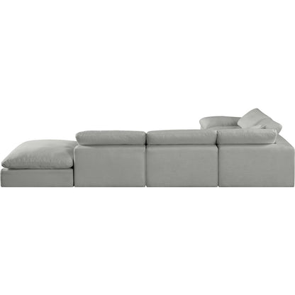 Comfy Grey Linen Textured Fabric Modular Sectional
