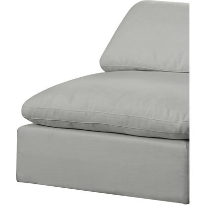 Comfy Grey Linen Textured Fabric Modular Sectional