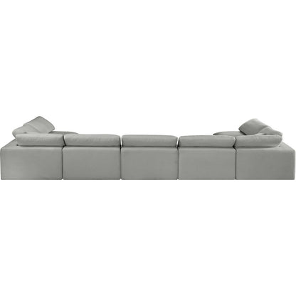 Comfy Grey Linen Textured Fabric Modular Sectional