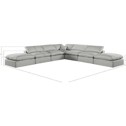 Comfy Grey Linen Textured Fabric Modular Sectional