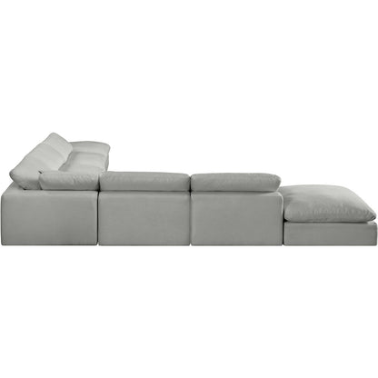 Comfy Grey Linen Textured Fabric Modular Sectional