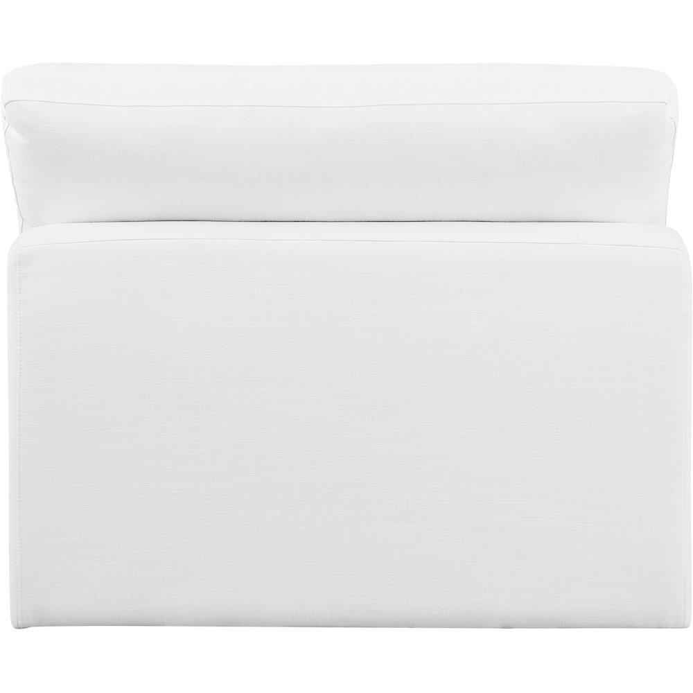 Comfy White Linen Textured Fabric Modular Armless Chair