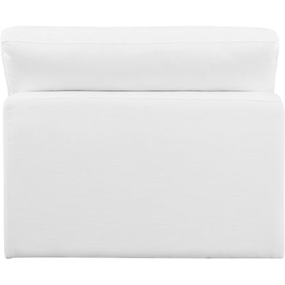 Comfy White Linen Textured Fabric Modular Armless Chair