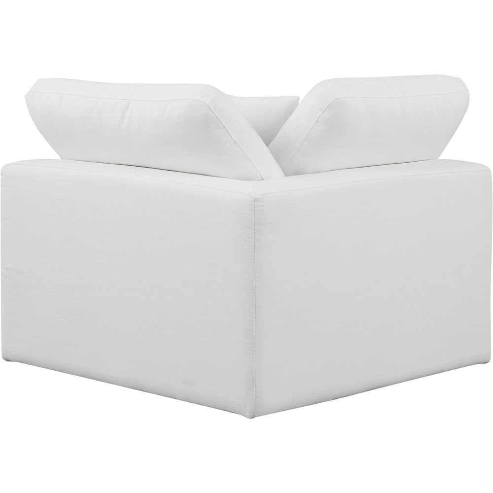 Comfy White Linen Textured Fabric Modular Corner Chair