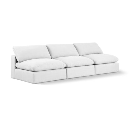 Comfy White Linen Textured Fabric Modular Sofa