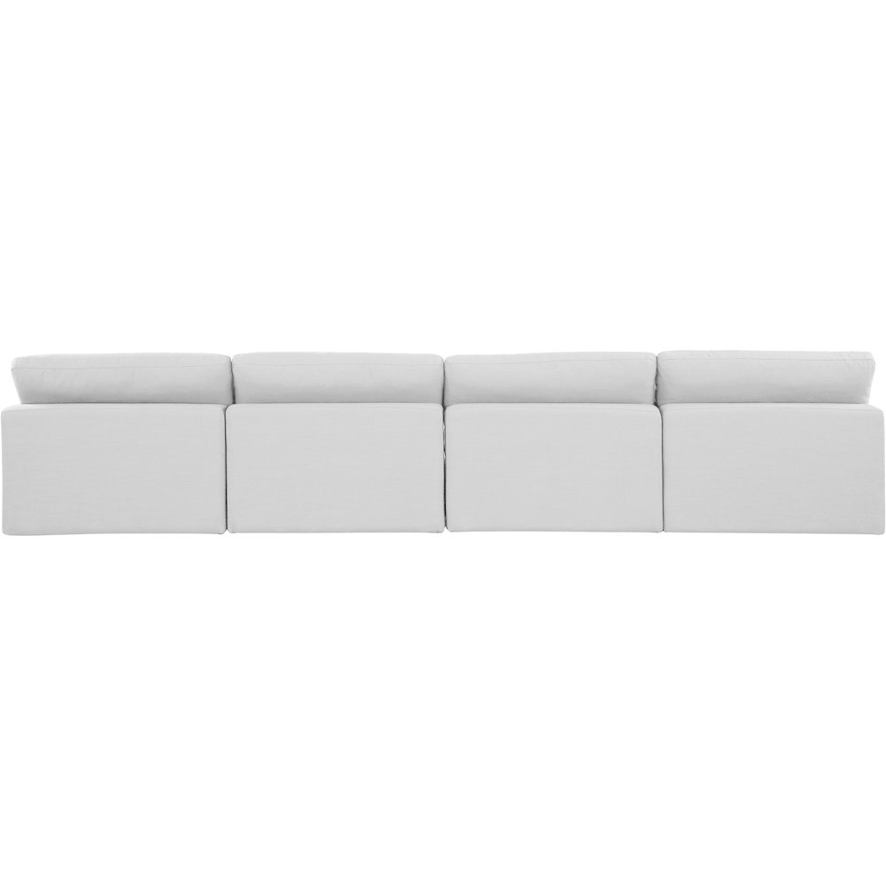 Comfy White Linen Textured Fabric Modular Sofa