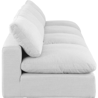 Comfy White Linen Textured Fabric Modular Sofa