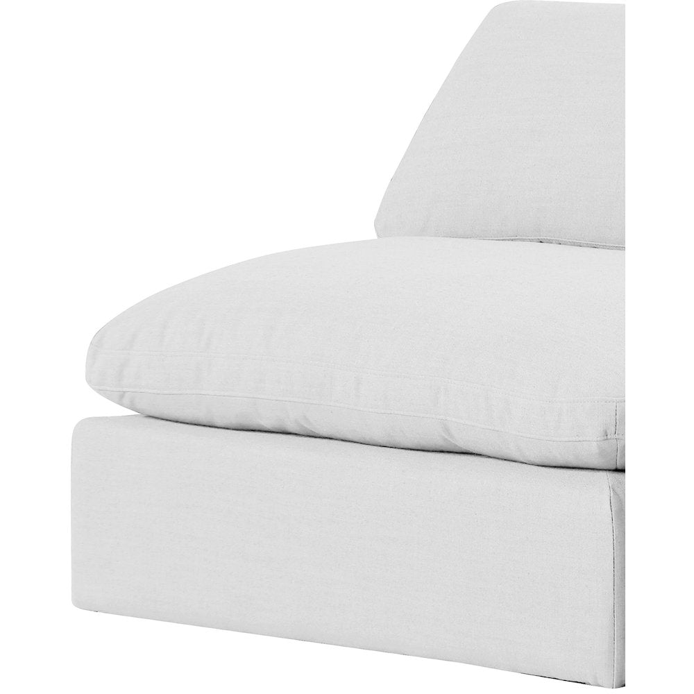 Comfy White Linen Textured Fabric Modular Sofa