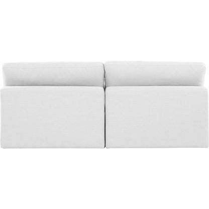 Comfy White Linen Textured Fabric Modular Sofa