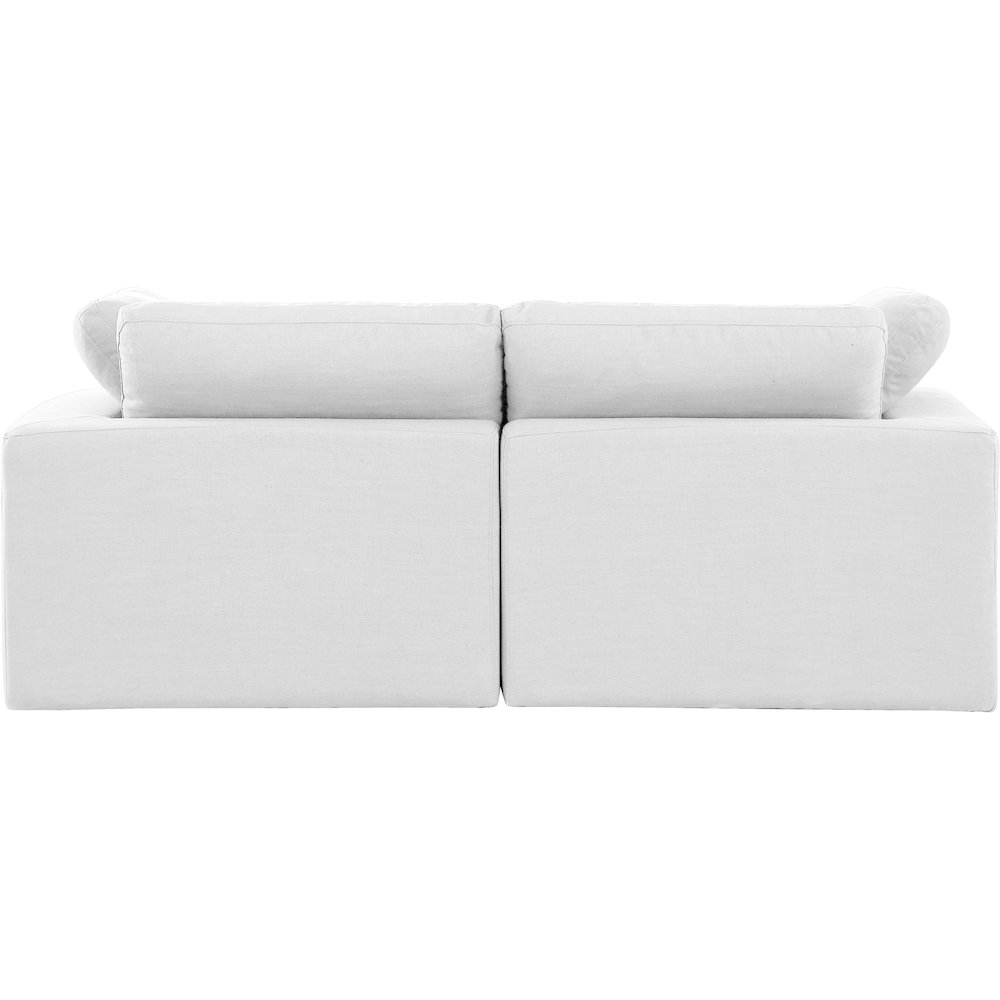 Comfy White Linen Textured Fabric Modular Sofa