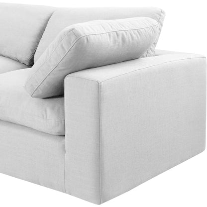 Comfy White Linen Textured Fabric Modular Sofa