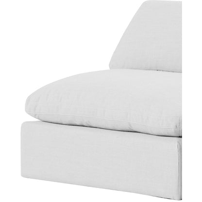 Comfy White Linen Textured Fabric Modular Sectional