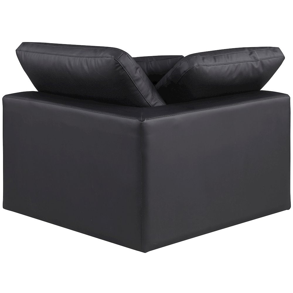 Comfy Black Vegan Leather Modular Corner Chair